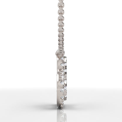 Diamond Heart Pendant In White Gold - Eight