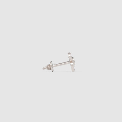 Rose Gold Diamond Star Stud Earrings With Screw Back - Eight