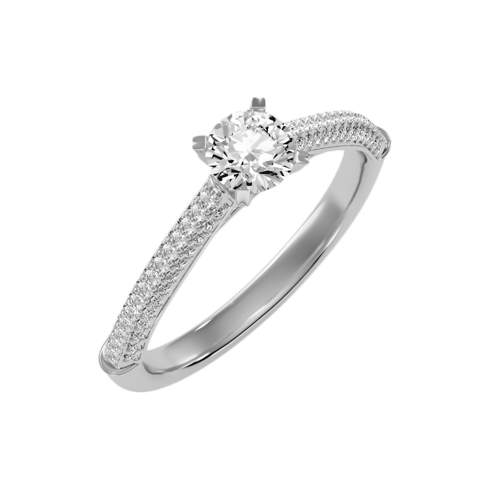 Bombon Solitaire Ring In 925 Sterling Silver - Two