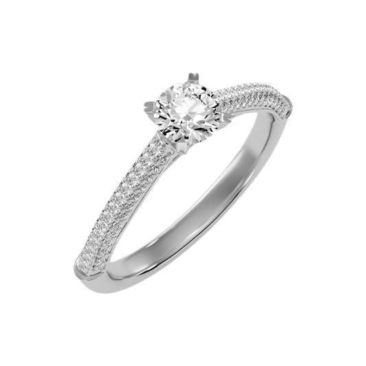 Bombon Solitaire Ring In 925 Sterling Silver - Two