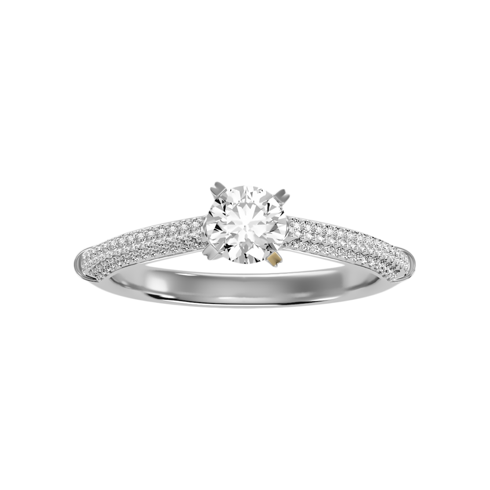 Bombon Solitaire Ring In 925 Sterling Silver - Four