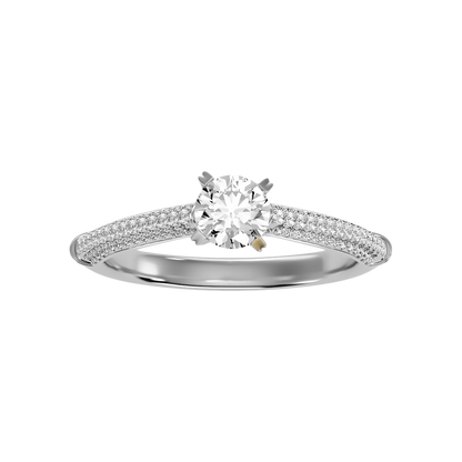 Bombon Solitaire Ring In 925 Sterling Silver - Four