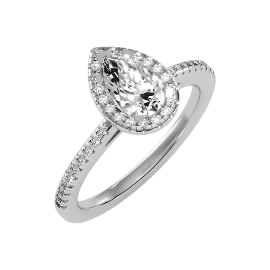 Bonita Pear Shaped Halo Ring - One