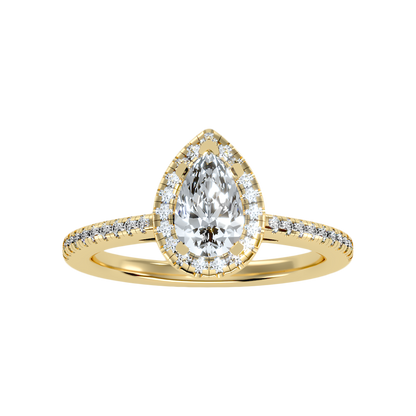 Bonita Pear Shaped Halo Ring - Ten