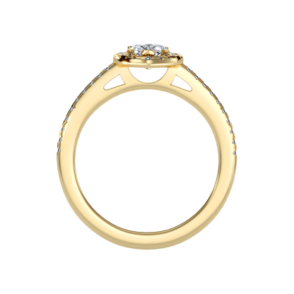 Bonita Pear Shaped Halo Ring In 925 Sterling Silver - Twelve
