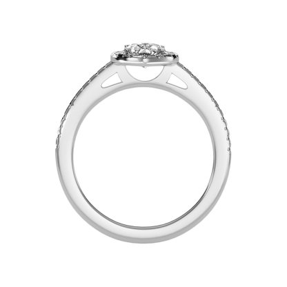 Bonita Pear Shaped Halo Ring In 925 Sterling Silver - Two
