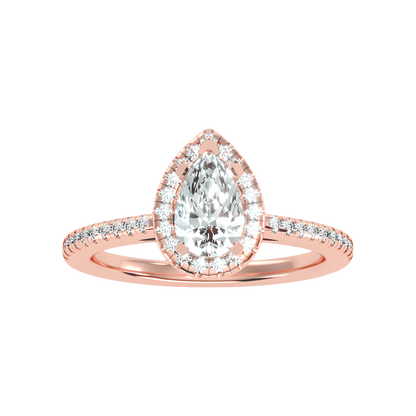 Bonita Pear Shaped Halo Ring - Five