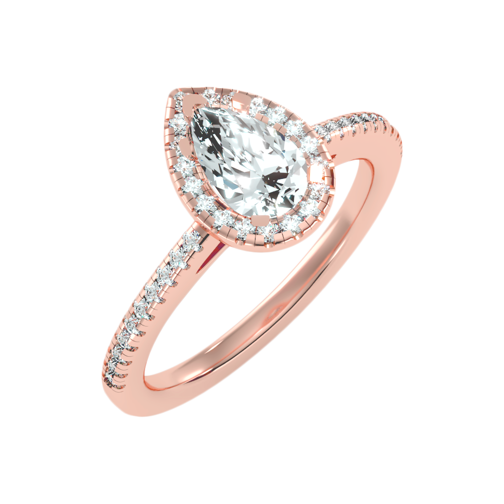 Bonita Pear Shaped Halo Ring - Seven
