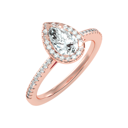 Bonita Pear Shaped Halo Ring - Seven