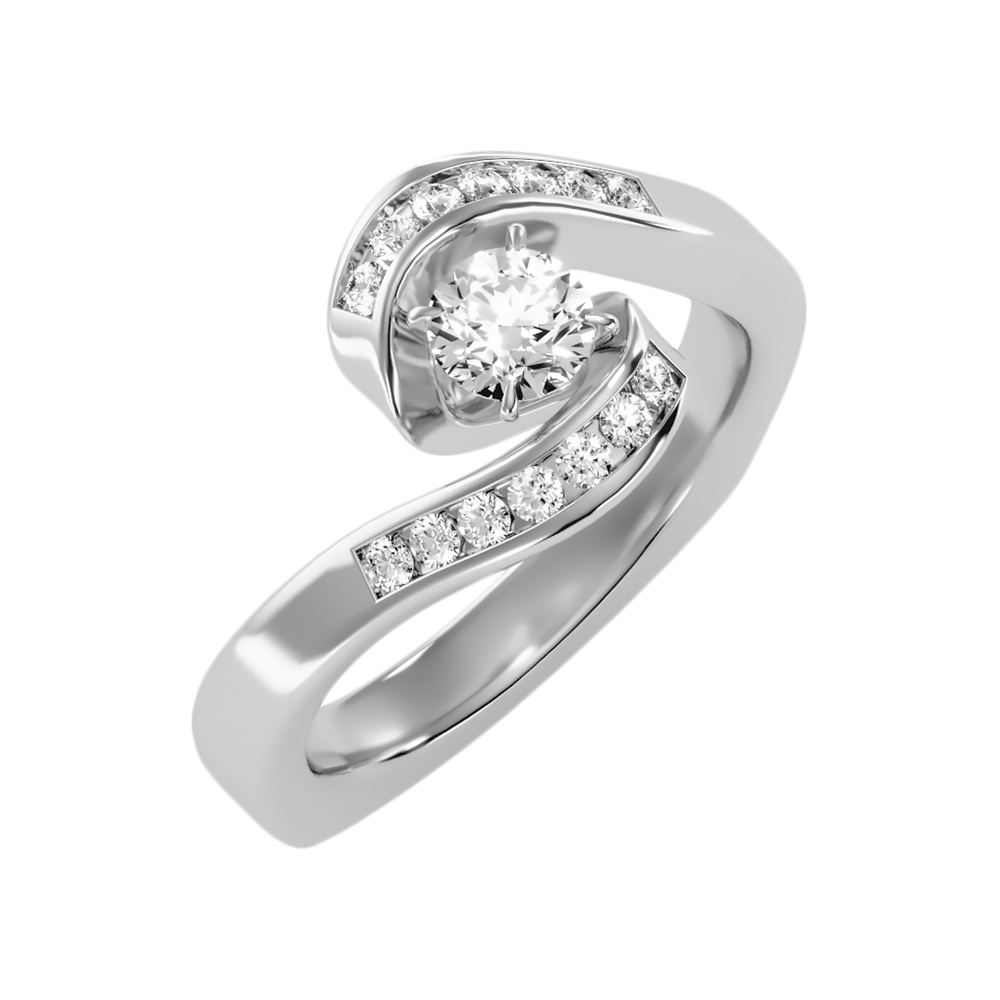 Bonito Halo Ring In 925 Sterling Silver - Five