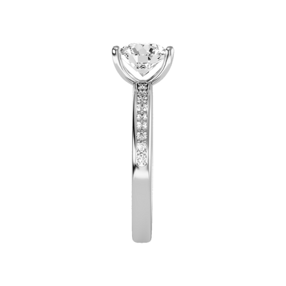 Bonza Solitaire Ring In 925 Sterling Silver - Four