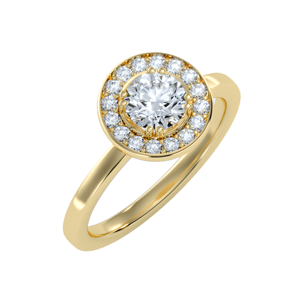 Bout Classic Halo Diamond Engagement Ring In 925 Sterling Silver - One