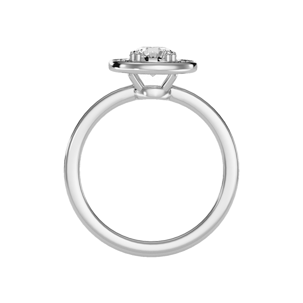 Bout Classic Halo Diamond Engagement Ring In 925 Sterling Silver - Ten