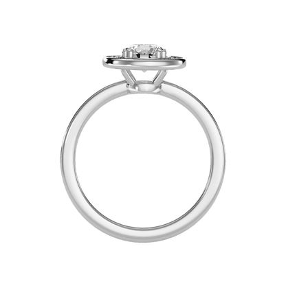 Bout Classic Halo Diamond Engagement Ring In 925 Sterling Silver - Ten