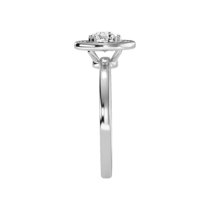 Bout Classic Halo Diamond Engagement Ring In 925 Sterling Silver - Twelve
