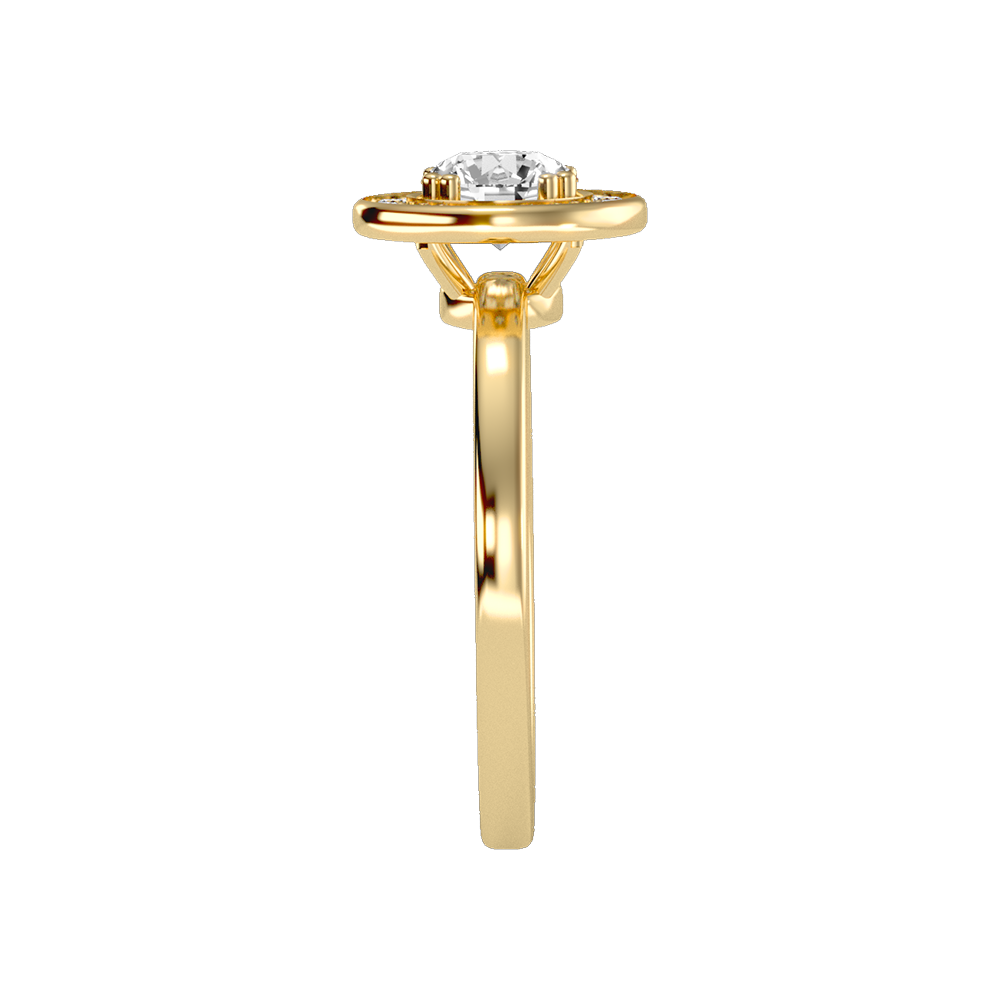 Bout Classic Halo Diamond Engagement Ring In 925 Sterling Silver - Four