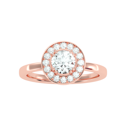 Bout Classic Halo Diamond Engagement Ring In 925 Sterling Silver - Five