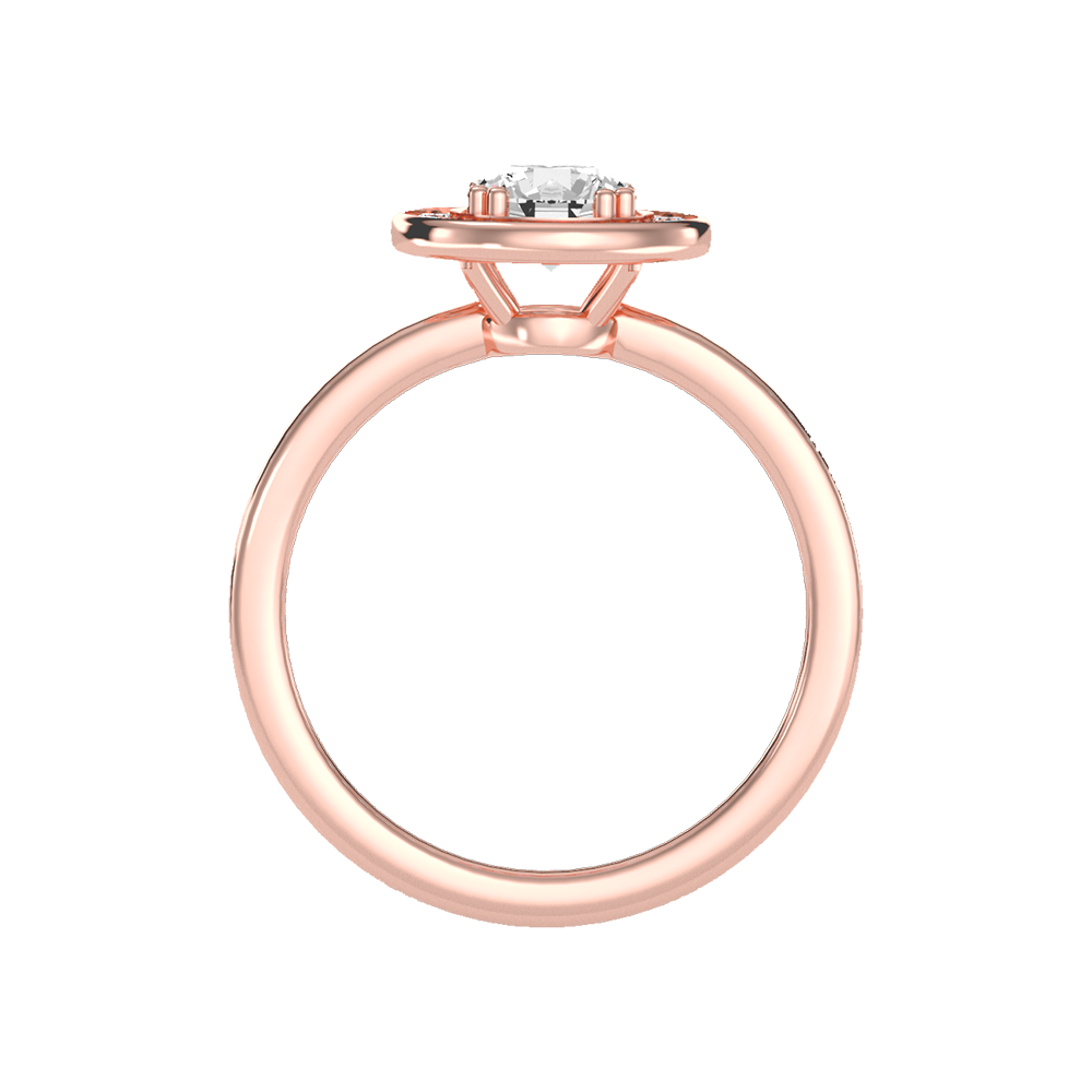 Bout Classic Halo Diamond Engagement Ring In 925 Sterling Silver - Six