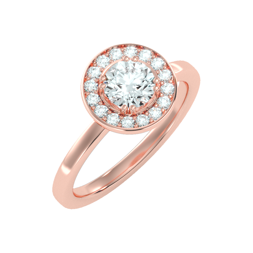 Bout Classic Halo Diamond Engagement Ring In 925 Sterling Silver - Seven