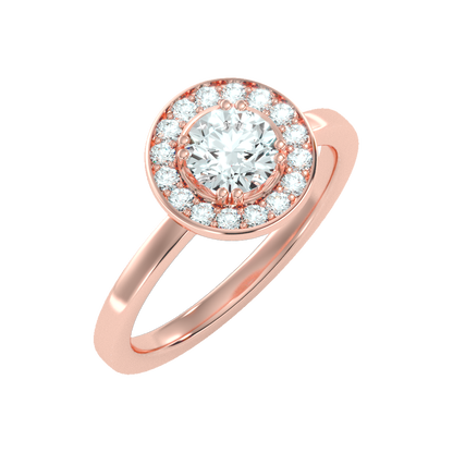 Bout Classic Halo Diamond Engagement Ring In 925 Sterling Silver - Seven