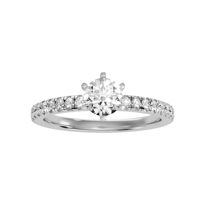 Breathtaking Solitaire Ring In 925 Sterling Silver - Six