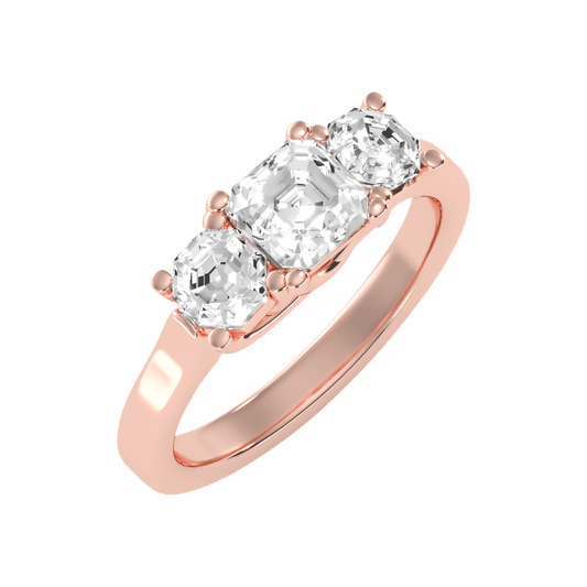 Bright Tri Stone Ring - One