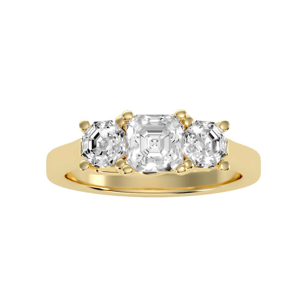 Bright Tri Stone Ring - Ten