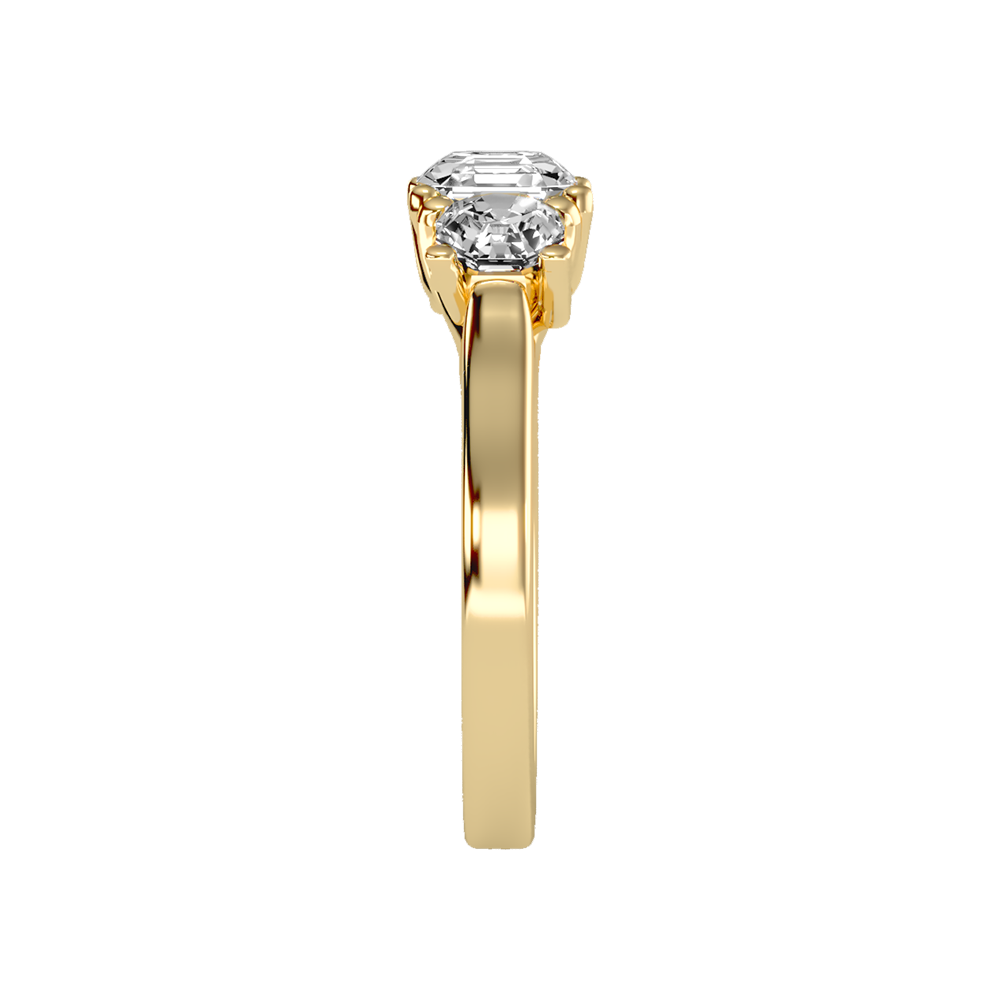 Bright Tri Stone Ring In 925 Sterling Silver - Eleven
