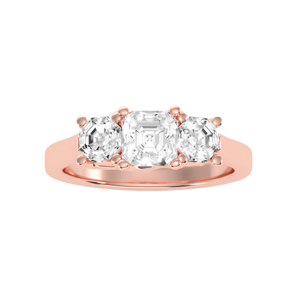 Bright Tri Stone Ring In 925 Sterling Silver - Two