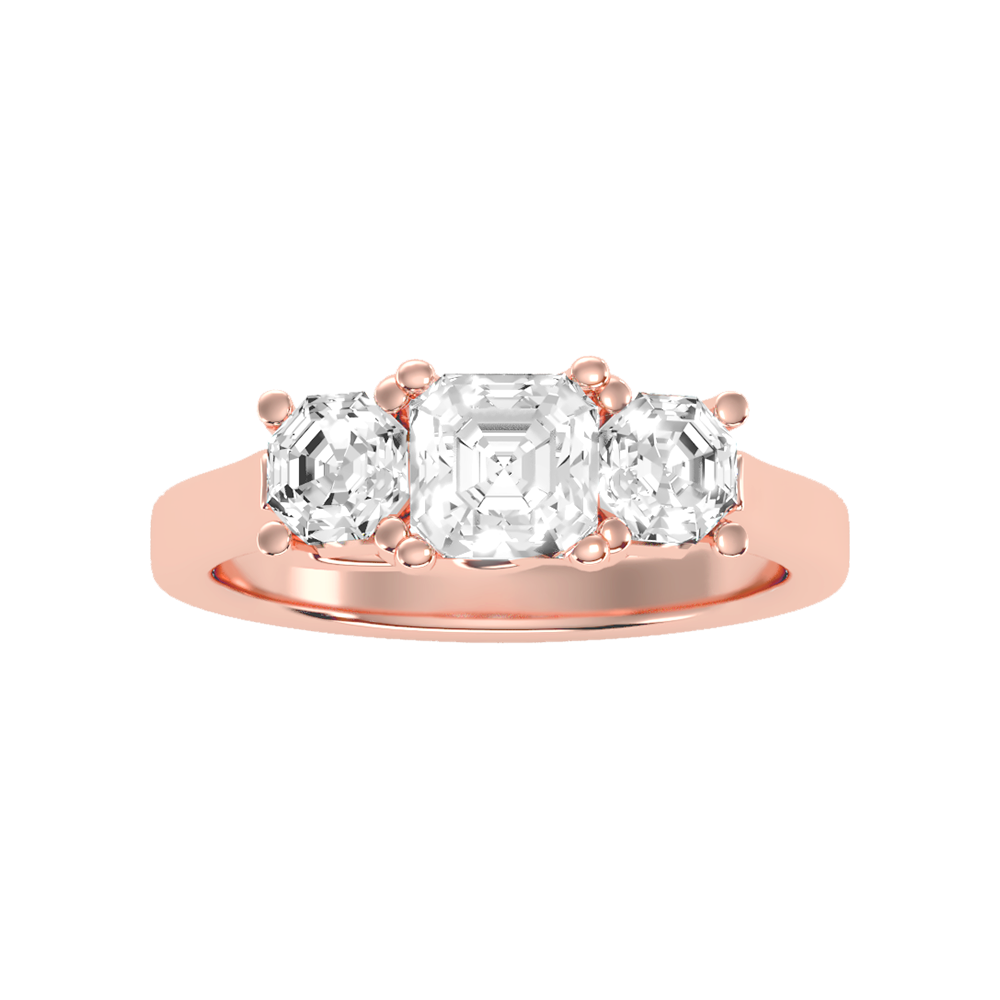 Bright Tri Stone Ring - Two