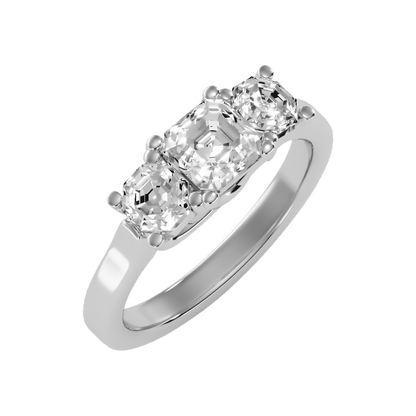 Bright Tri Stone Ring - Five