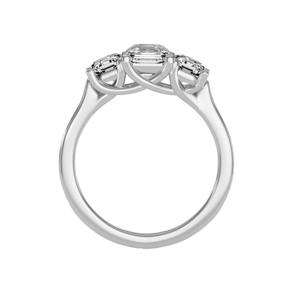 Bright Tri Stone Ring In 925 Sterling Silver - Eight