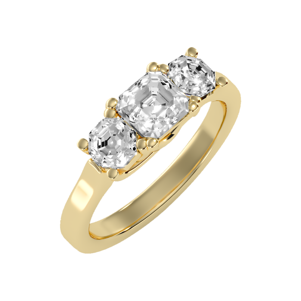 Bright Tri Stone Ring - Nine