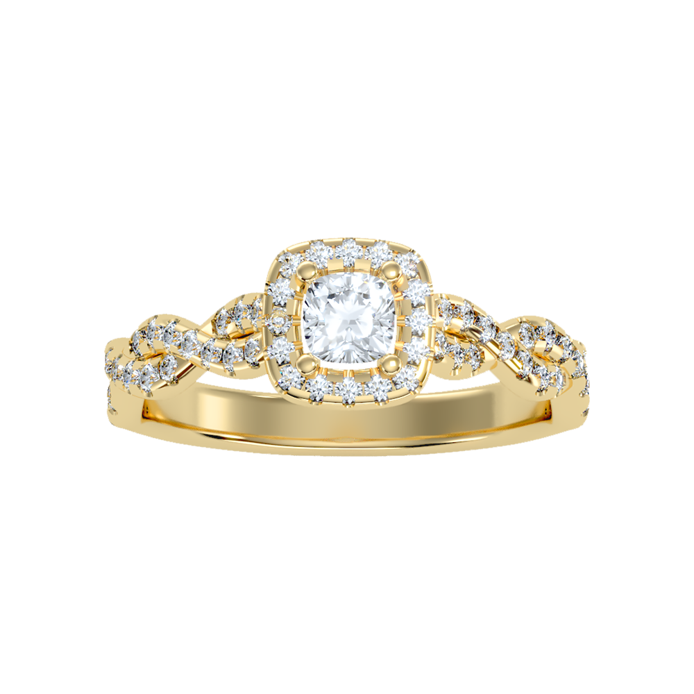 Brilliance Halo Solitaire Ring - Eleven