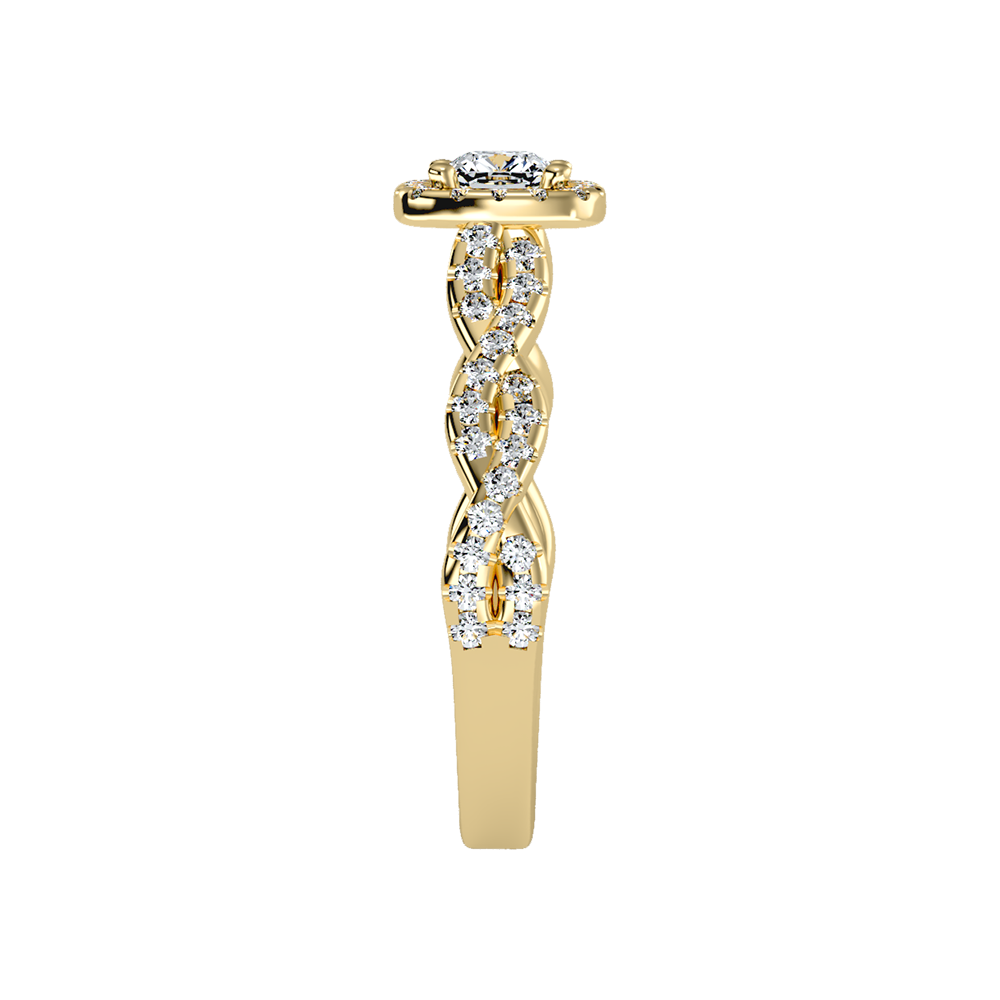 Brilliance Halo Solitaire Ring - Twelve