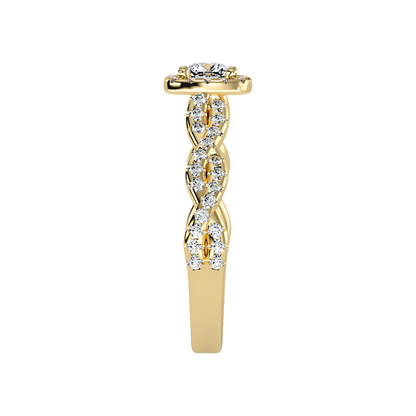 Brilliance Halo Solitaire Ring - Twelve