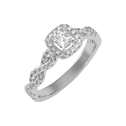 Brilliance Halo Solitaire Ring - Two
