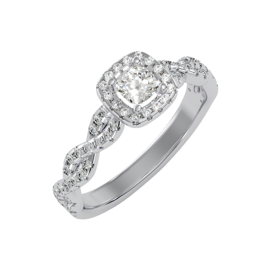 Brilliance Halo Solitaire Ring - Two