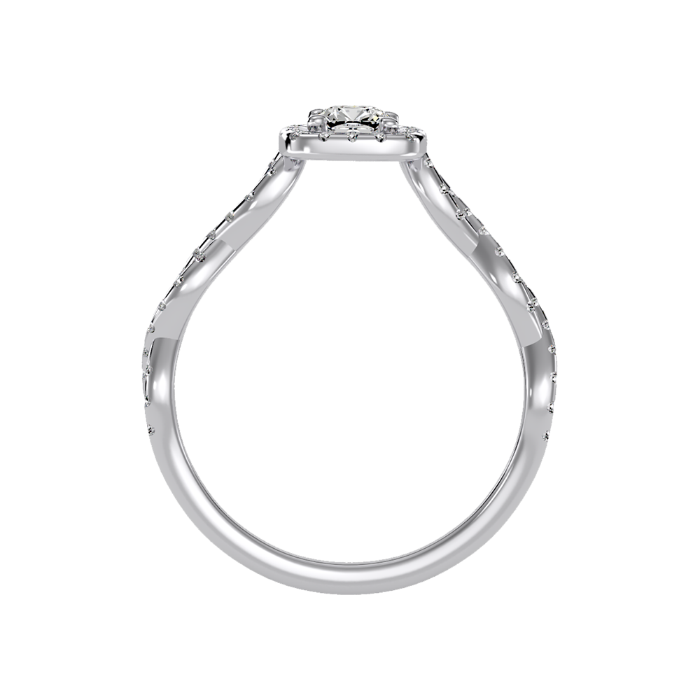 Brilliance Halo Solitaire Ring - Three