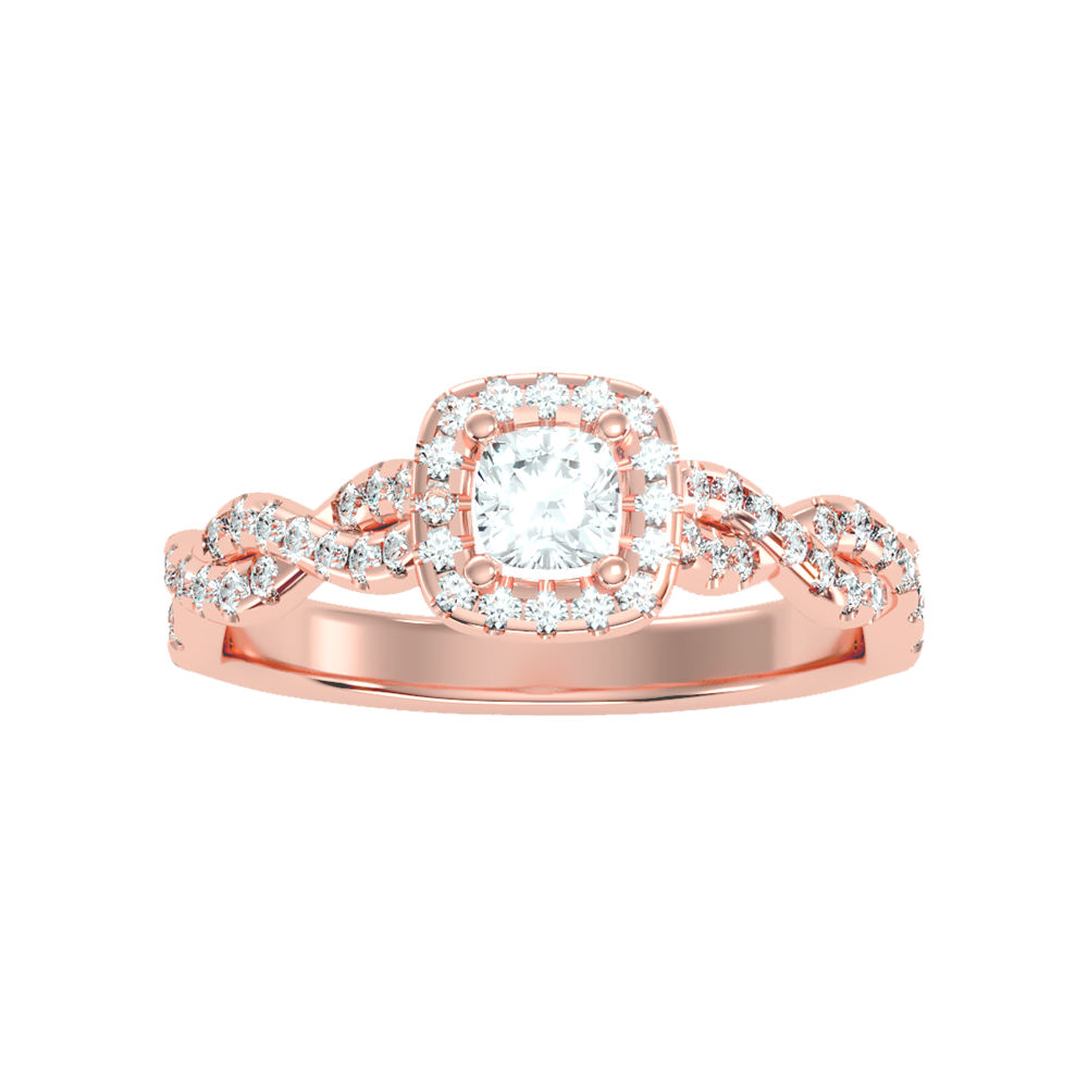 Brilliance Halo Solitaire Ring - Six