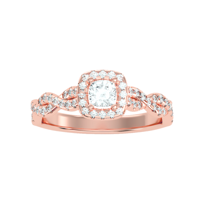 Brilliance Halo Solitaire Ring - Six