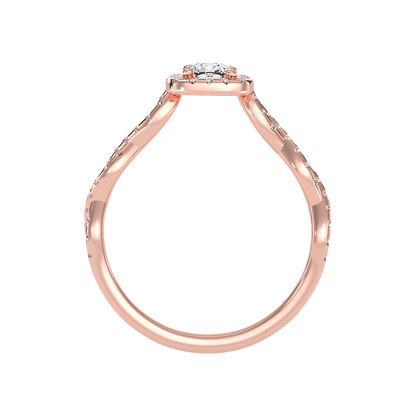 Brilliance Halo Solitaire Ring - Seven