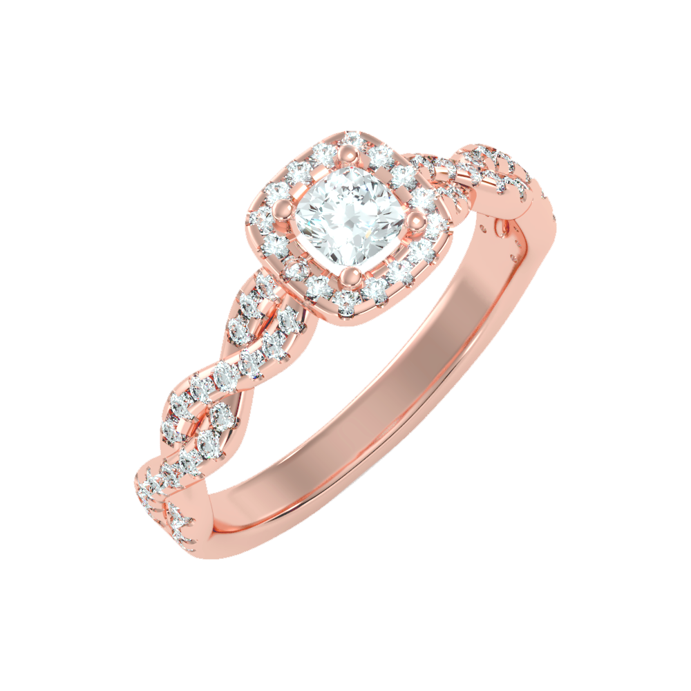 Brilliance Halo Solitaire Ring - Eight