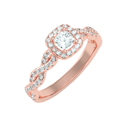 Brilliance Halo Solitaire Ring - Eight