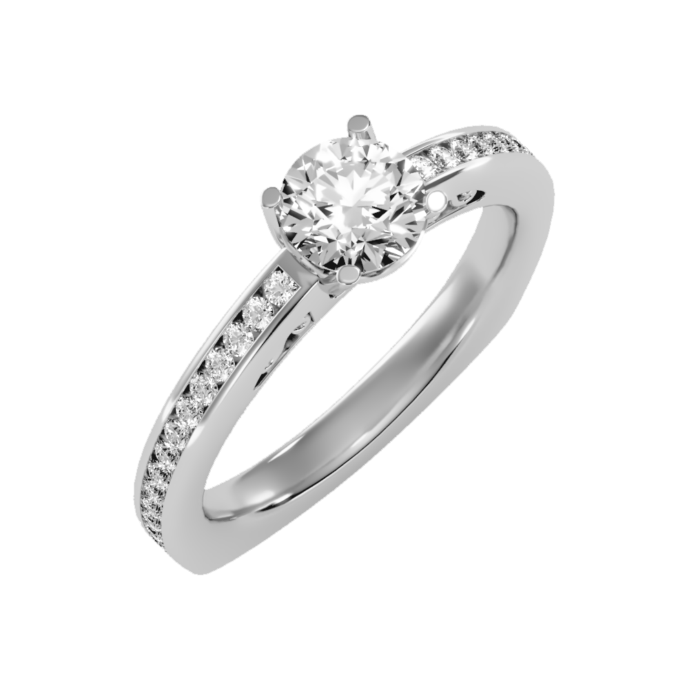 Brilliant Solitaire Ring In 925 Sterling Silver - One
