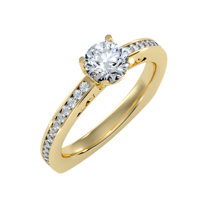 Brilliant Solitaire Ring In 925 Sterling Silver - Nine