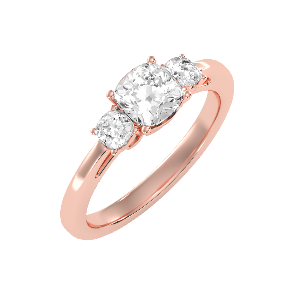 Brilliant Tri Stone Ring - One