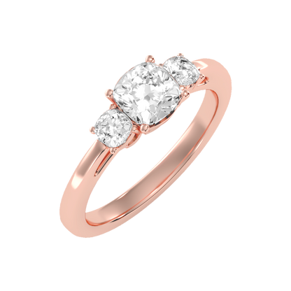 Brilliant Tri Stone Ring - One