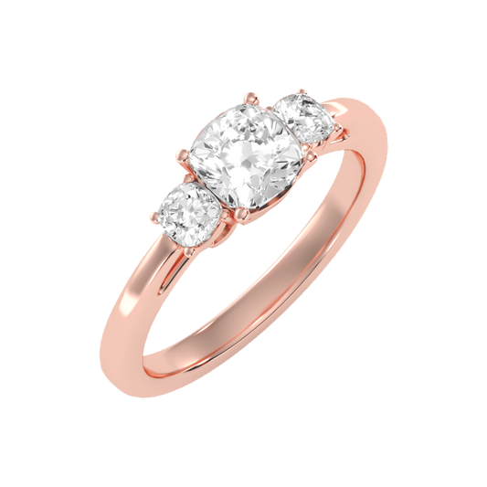 Brilliant Tri Stone Ring - One