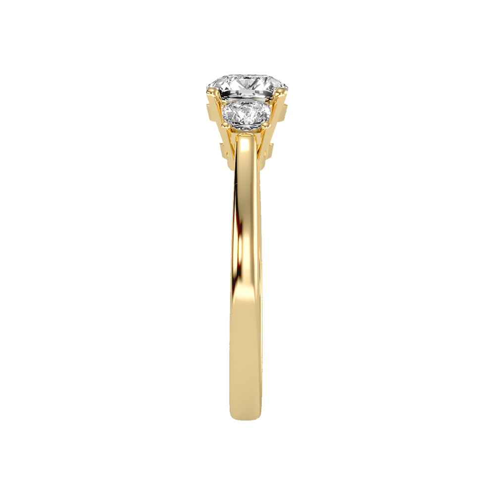 Brilliant Tri Stone Ring In 925 Sterling Silver - Eleven